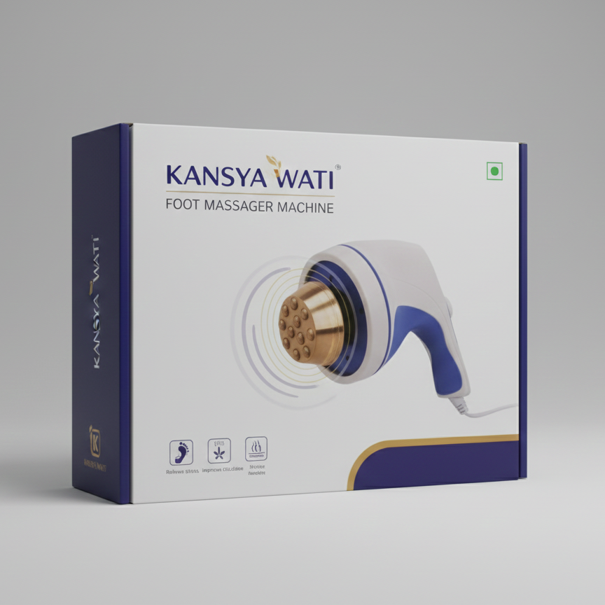 Durva Aarogya Sarathi Kansya wati™ Foot Massager Machine " Single Wati Attachement " White Colour