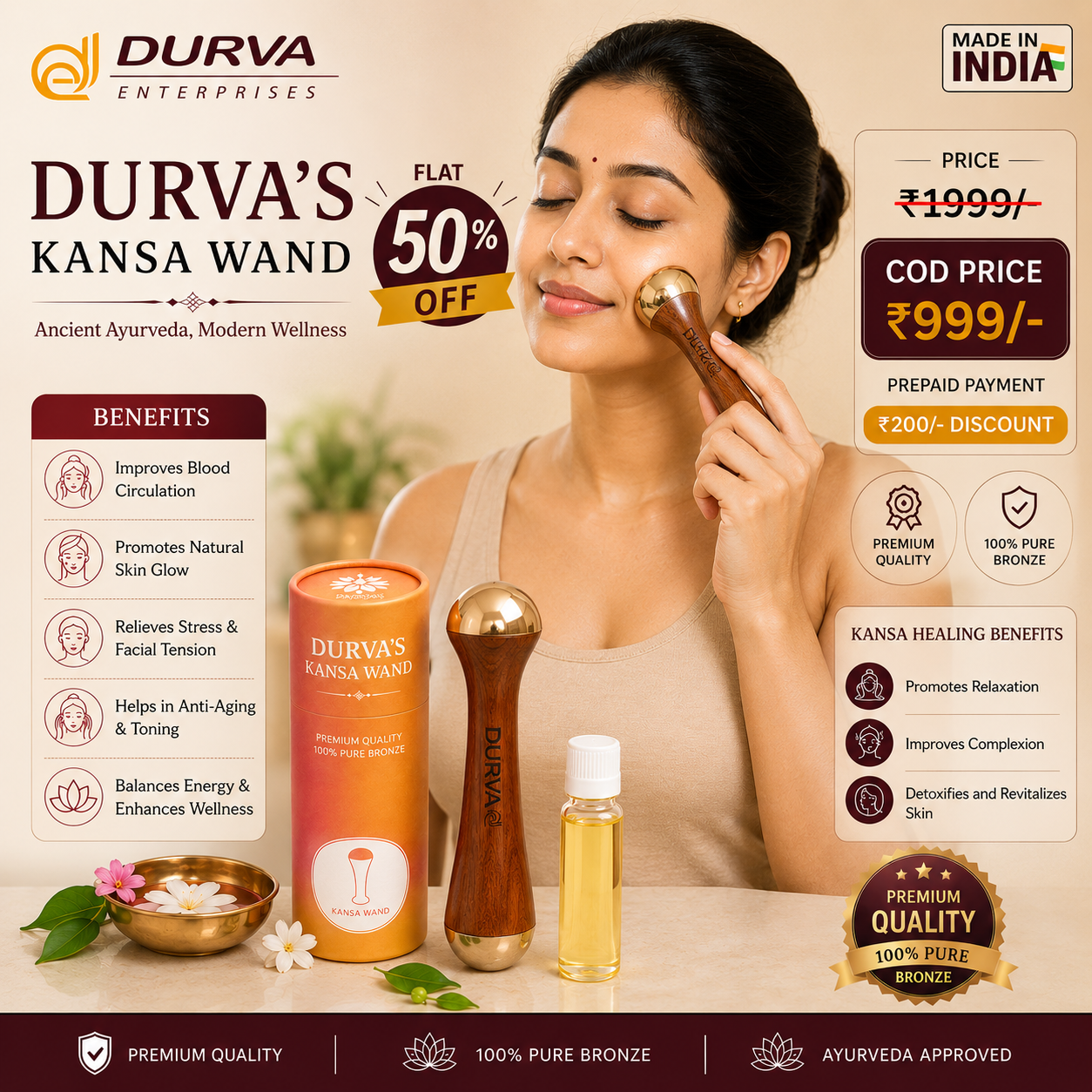 DURVA'S KANSA WAND™, Premium Quality, Made In India