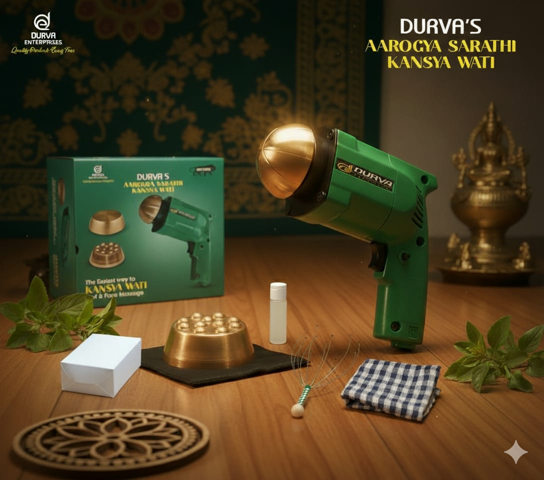 Durva Aarogya Sarathi Kansya wati™  Foot Massager Machine " Double Wati Attachement "